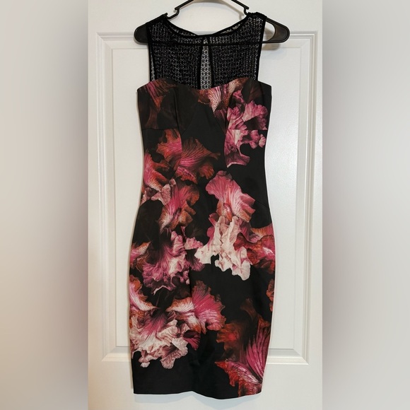 Karen Millen Midi Sheath Dress Women US 6 Sleeveless Black Floral NEW 1476 - Picture 4 of 8